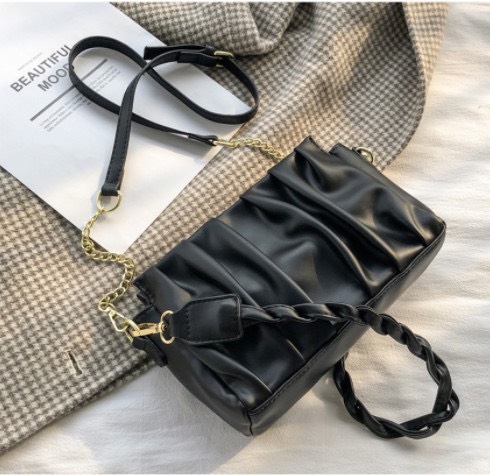 Túi Đeo Chéo Nữ Đẹp 💓FREESHIP💓 Túi Kẹp Nách Quai Tết Xếp Ly Da Mềm LM 96