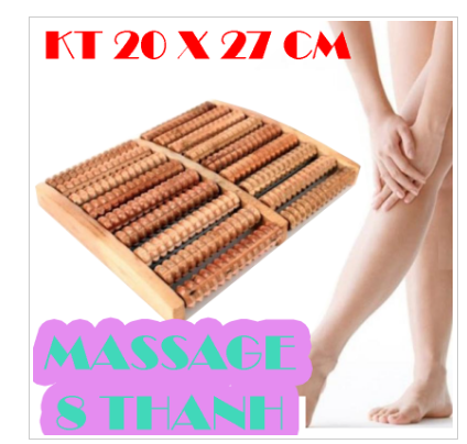 Bàn lăn massage chân bằng gỗ loại 16 thanh