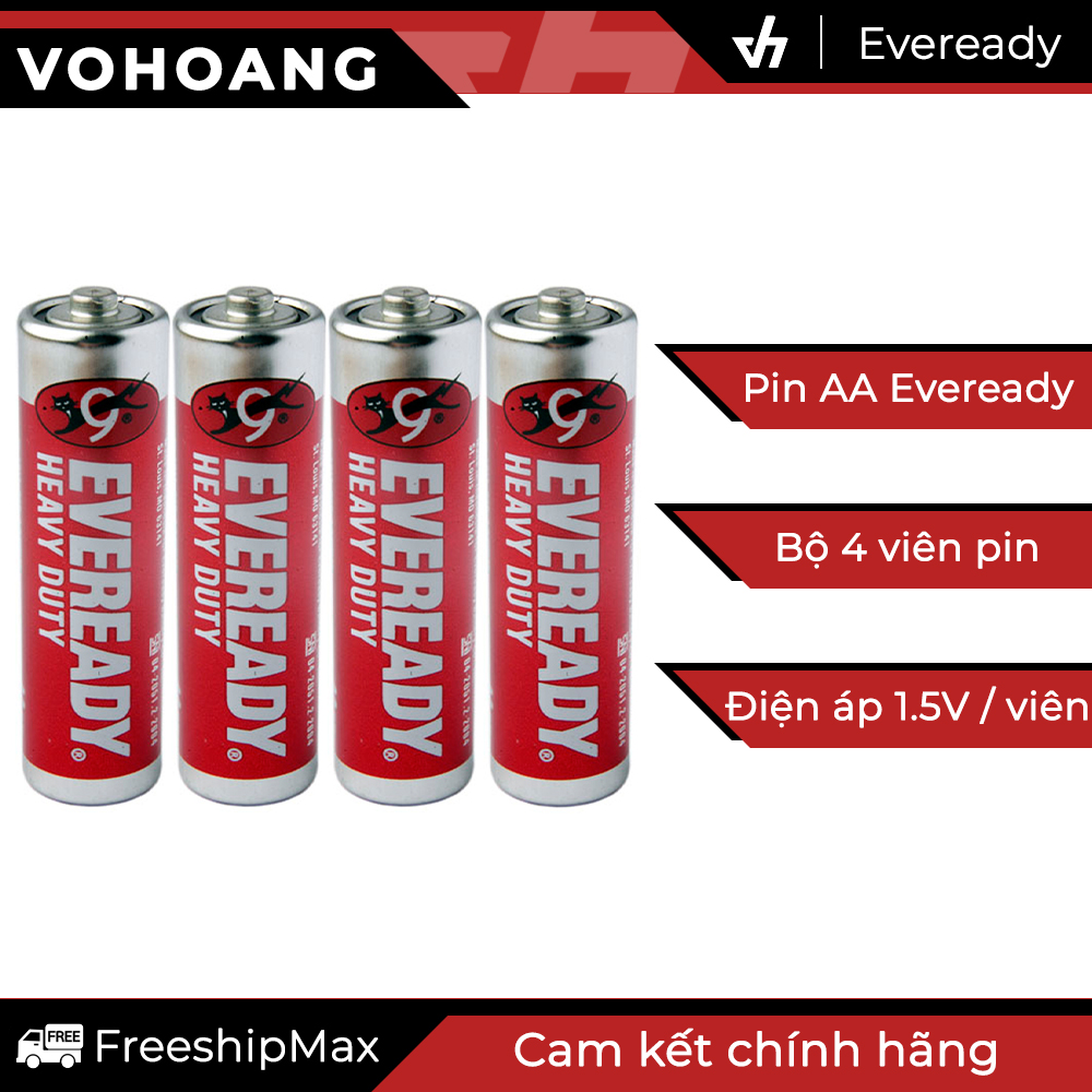 [HCM]Bộ 4 pin AA Eveready Heavy Duty - Pin tiểu 1.5V không sạc