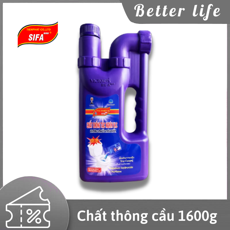 Chất thông tắc Cống và Cầu Sifa chống hôi Siêu nhanh siêu mạnh 5 phút 1600g cao cấp - BetterLife