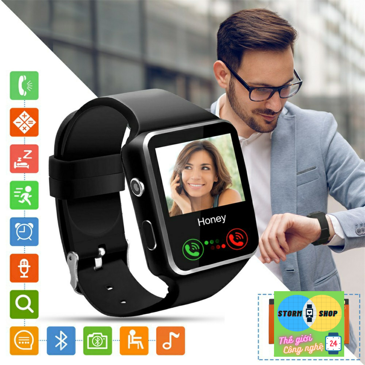 Đồng hồ thông minh điện thoại X6S kiểu dáng AWatch. Màn hình cong màu sắc nét. Cảm ứng đa điểm không lag giật. Tính năng nghe gọi giải trí sử dụng như điện thoại. BH 12 tháng