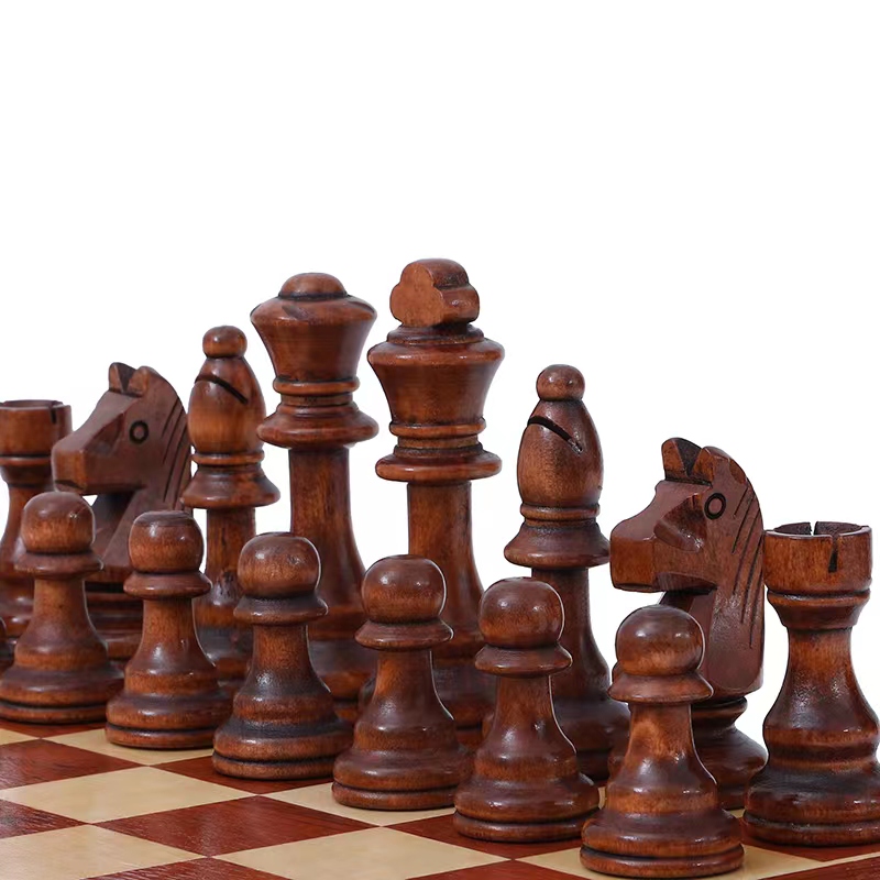 32 miếng gỗ vua cờ vua chiều cao 110mm trò chơi đặt cờ vua cờ vua leathe