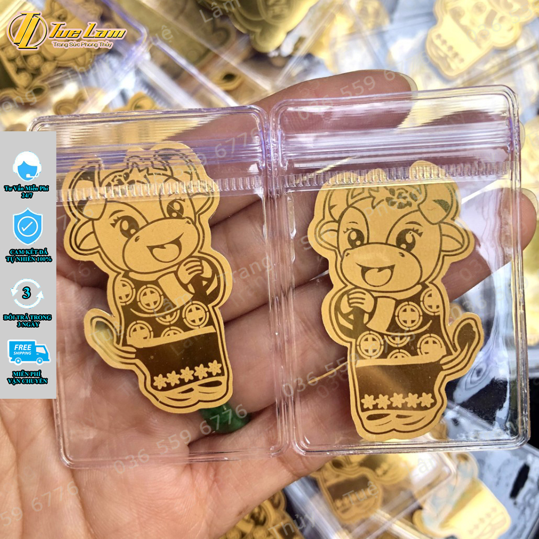 Trâu Vàng Tài Lộc Dùng Để Ôp Cho Điện Thoại Và Ví Tiền Đã Khai Quang