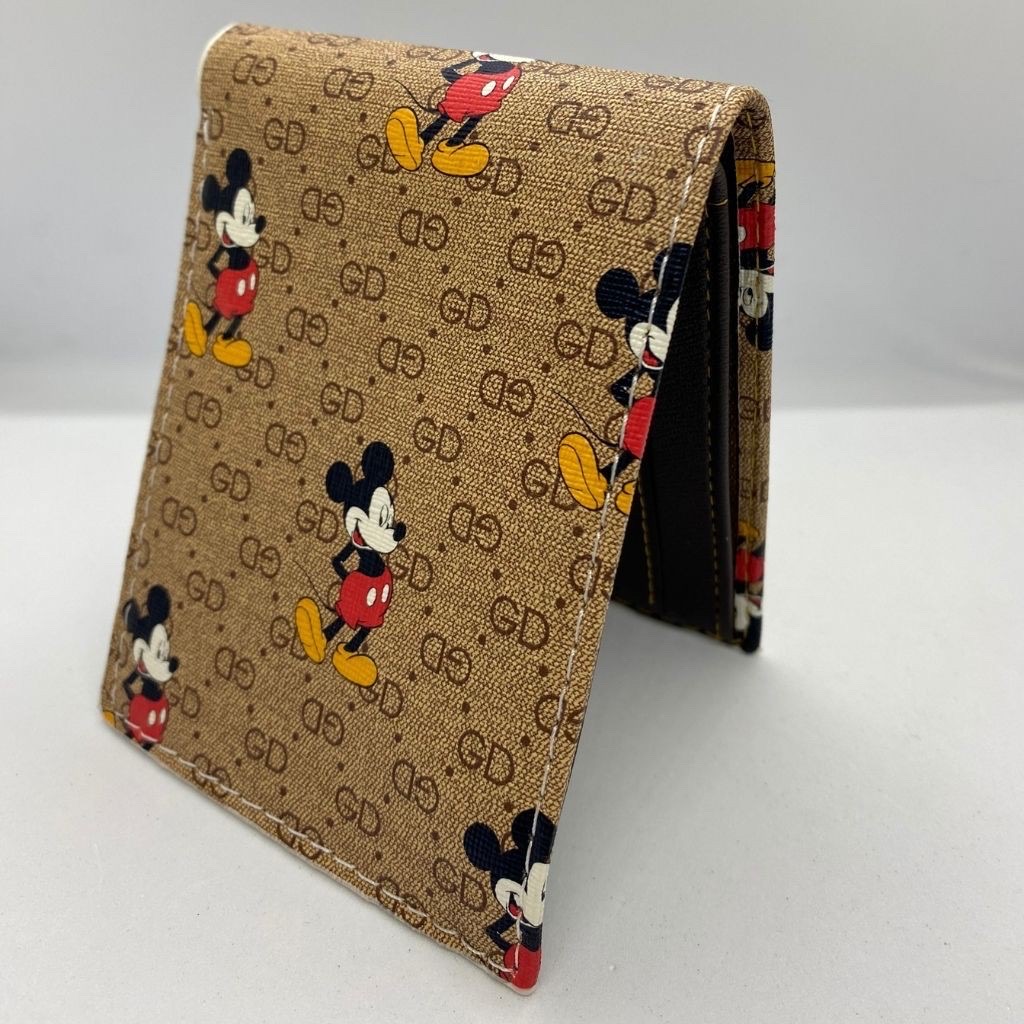 Ví Da Nam/ Bóp Da Nam Chất Liệu Da Tổng Hợp Họa Tiết Hình Mickey Thời Trang Trẻ Trung - Màu vàng