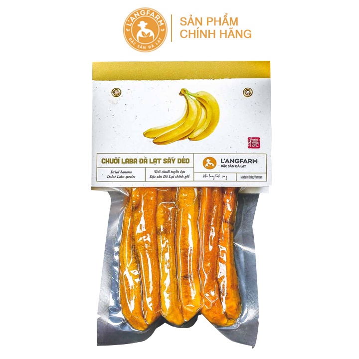 L'angfarm - Chuối la ba Đà Lạt sấy dẻo, bịch hút chân không 300g - Đặc Sản Đà Lạt