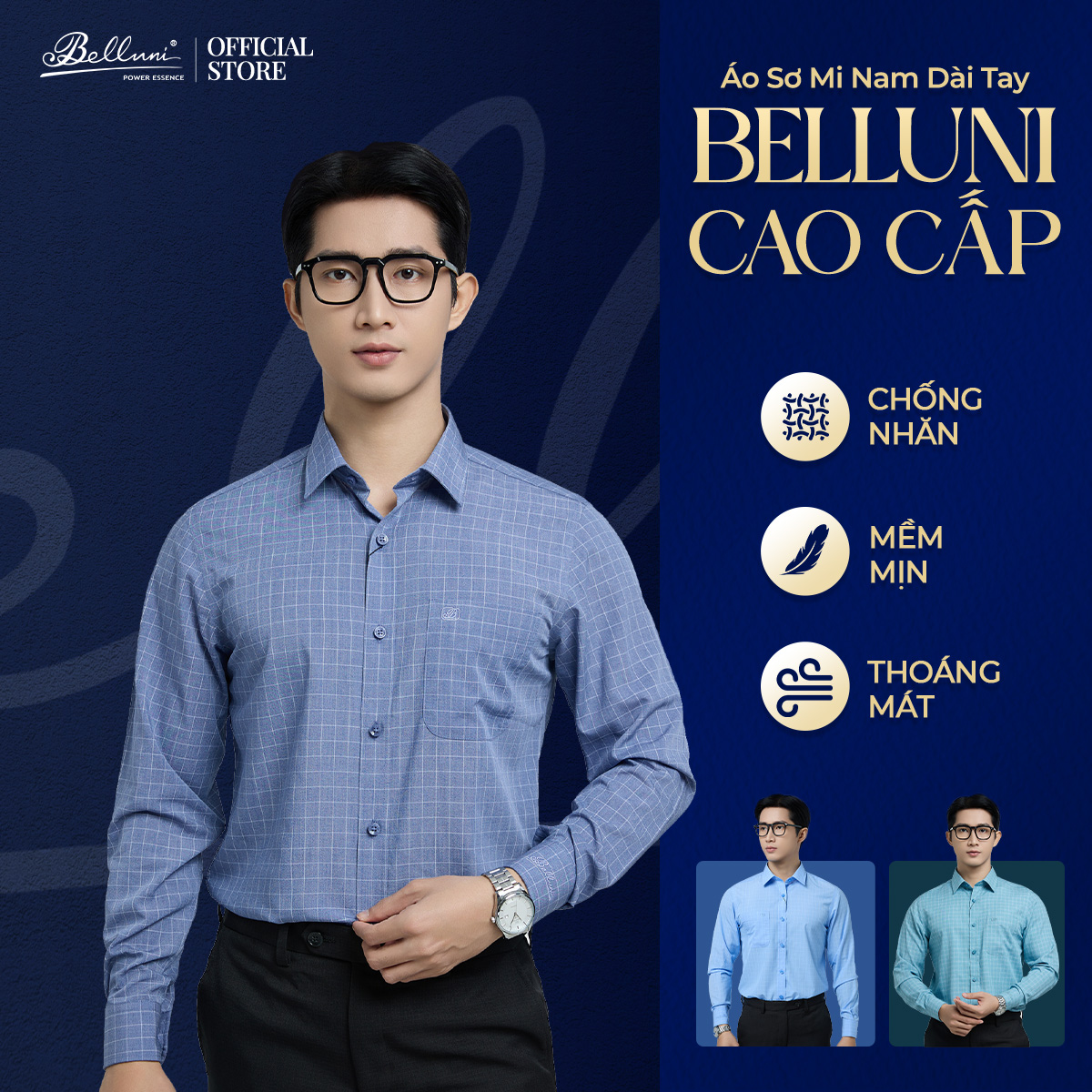 Belluni High-Quality Long-Sleeved Men's Shirt Made of Bamboo Fiber Fabric Abd.Bp.Be.215