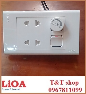 Ổ cắm đôi âm tường kết hợp công tắc và chiết áp quạt