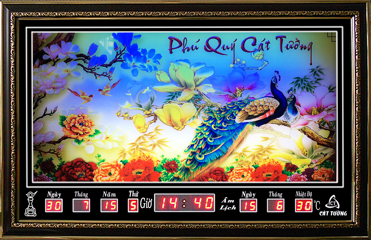 Đồng hồ Lịch Vạn Niên điện tử treo tường - Phú Quý 68310 (KT 68 x 45 x 7cm)_Có 2 loại (Không Remote đèn và Có Remote đèn )