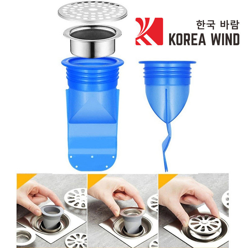 Bộ Van Ngăn Mùi Hôi Cống Kèm Nắp Nhựa, Phụ Kiện Phễu Cao Su Silicon Lắp Thoát Sàn Nhà Tắm Phòng Vệ Sinh Chống Côn Trùng