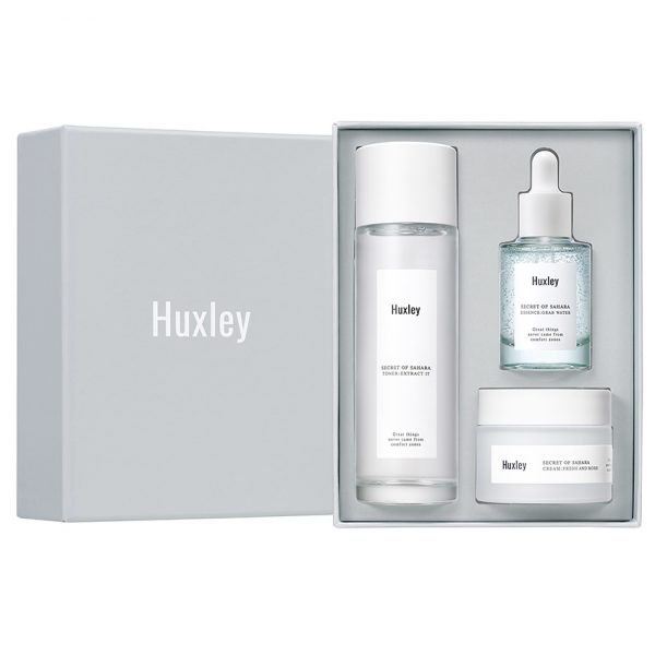 Bộ 3 món dưỡng trắng sáng Huxley Brightening Care Trio Set (màu xanh)