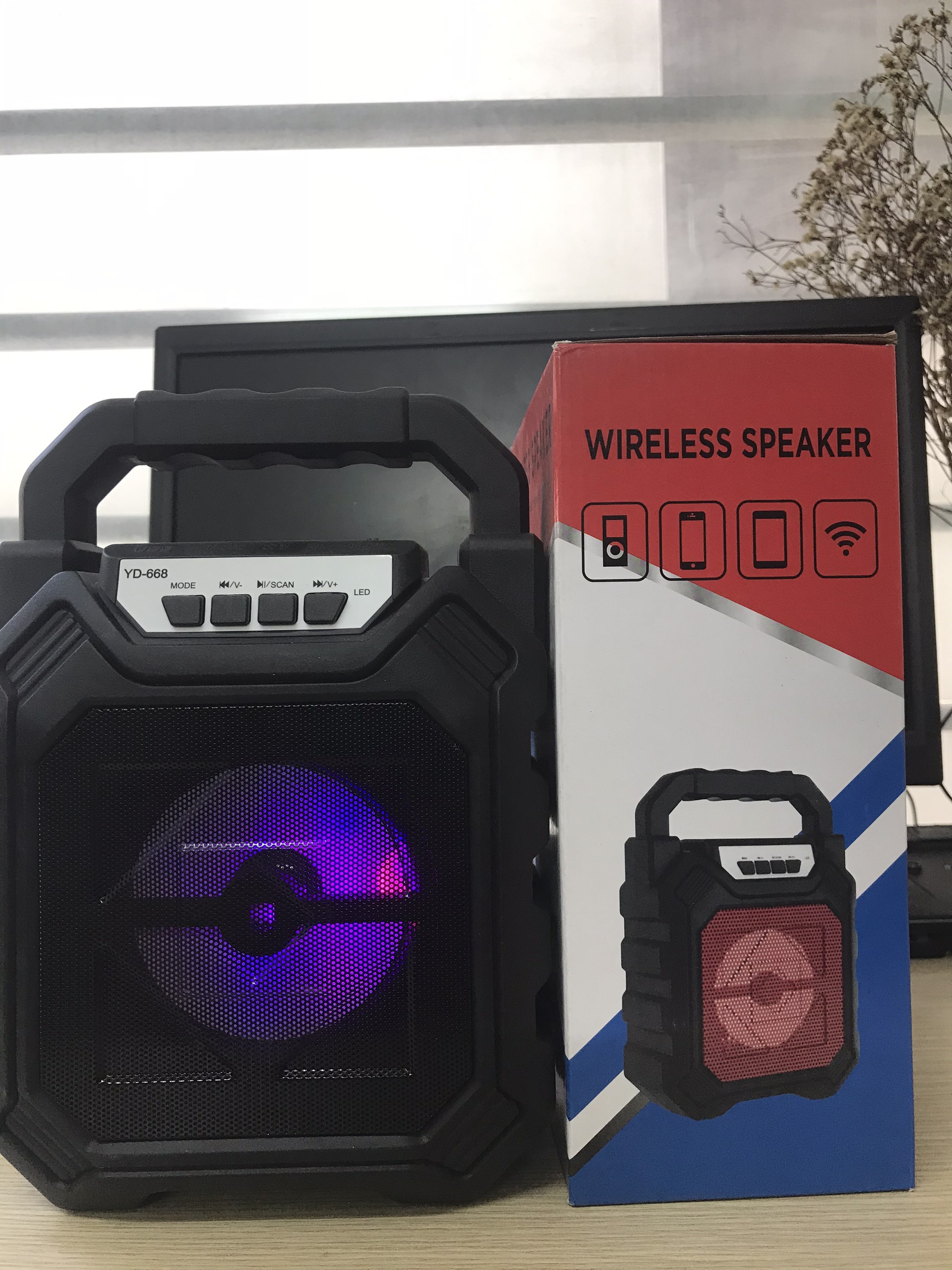 Loa Bluetooth Mini, Loa Bluetooth Nhỏ Gọn, đa năng Đèn Led sinh động, âm lượng lớn