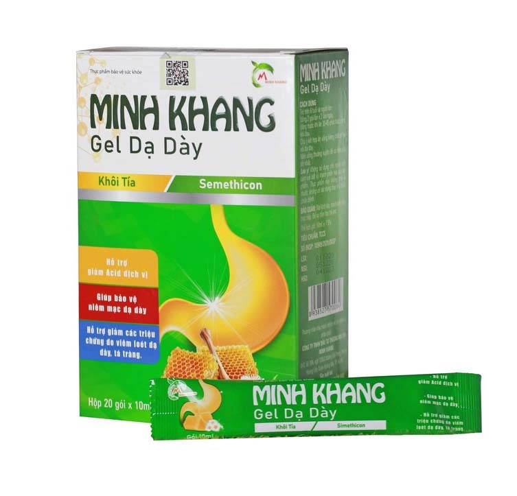 Gel dạ dày Minh Khang hộp 20 gói- Hỗ trợ giảm các triệu chứng do viêm loét dạ dày