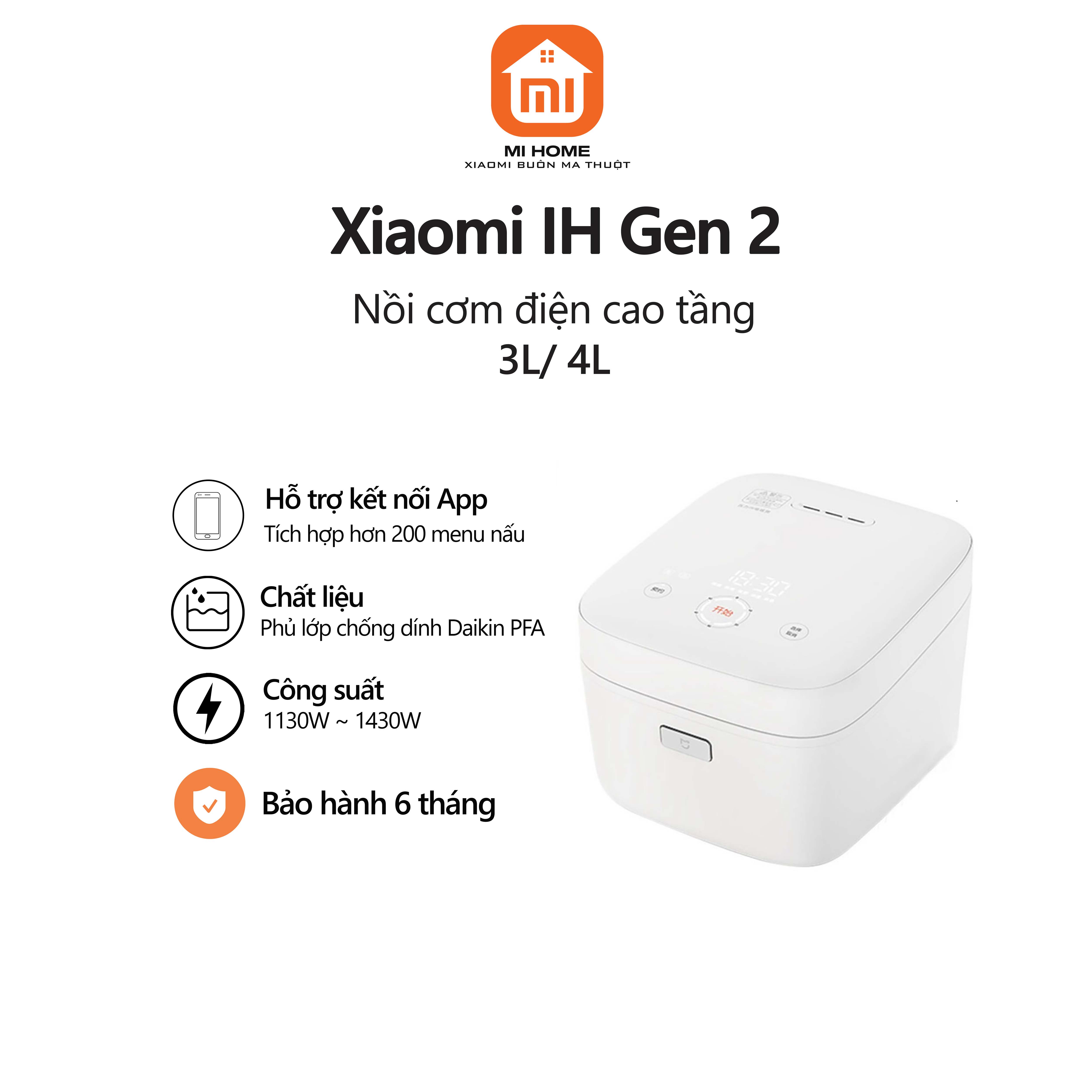 Nồi cơm điện cao tần gen 2 Xiaomi IH rice cooker 3L/ 4L
