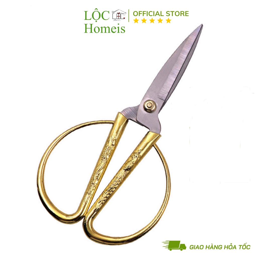 Kéo Vàng Rồng Phụng Cao Cấp, Đa Năng Size Lớn - LỘC Homeis