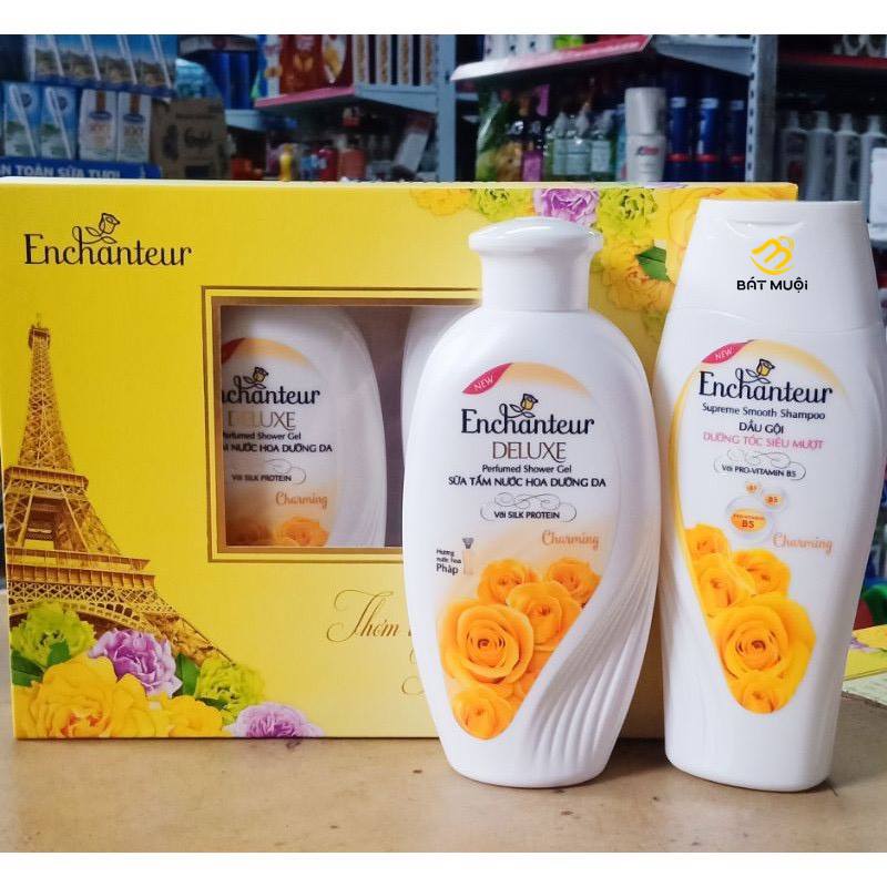 Hộp quà bộ đôi sữa tắm & dầu gội enchanteur chamrming 180g - tạp hóa bát muội