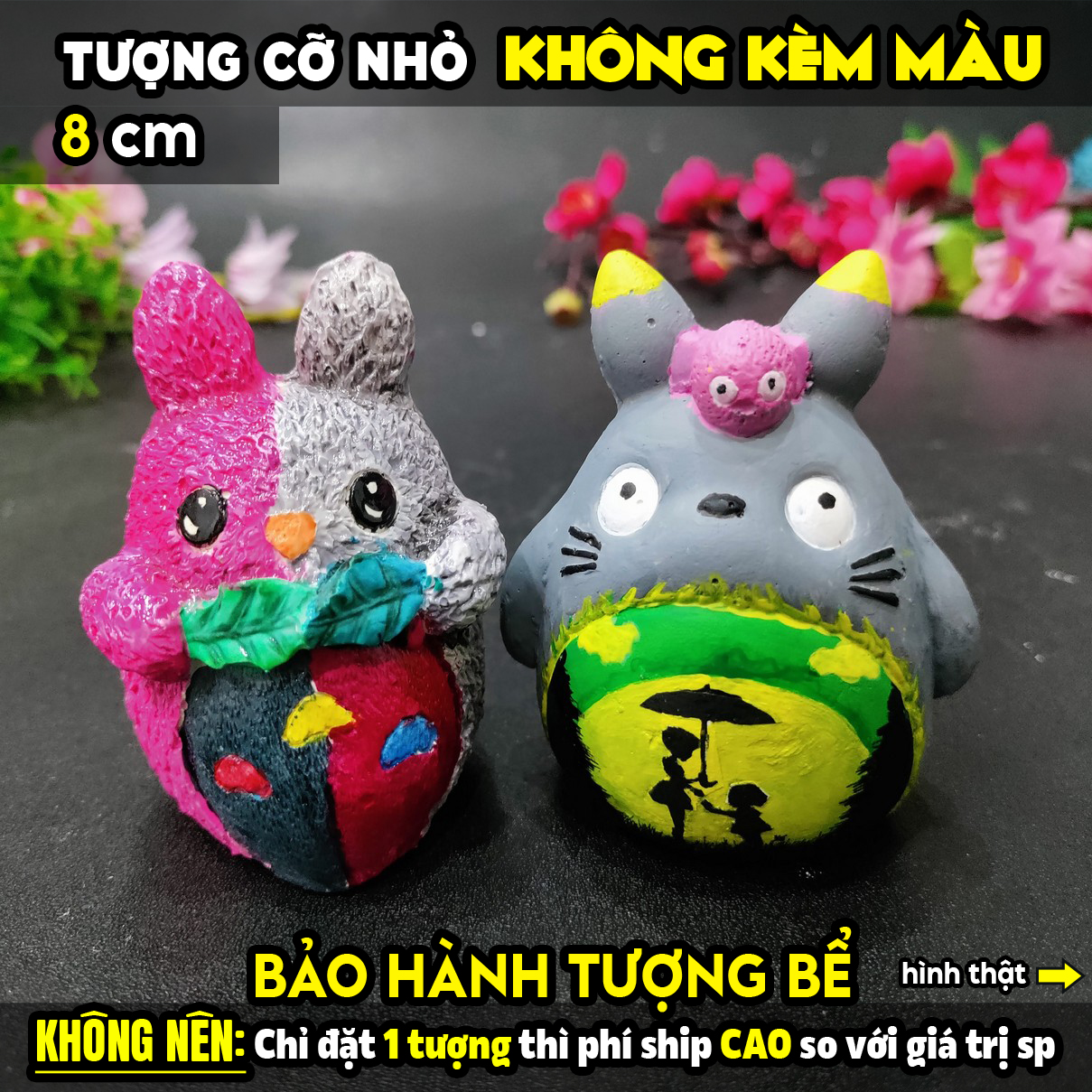 Tượng tô màu chọn mẫu, TOTORO, size M, tượng thạch cao (không kèm màu), tô tượng