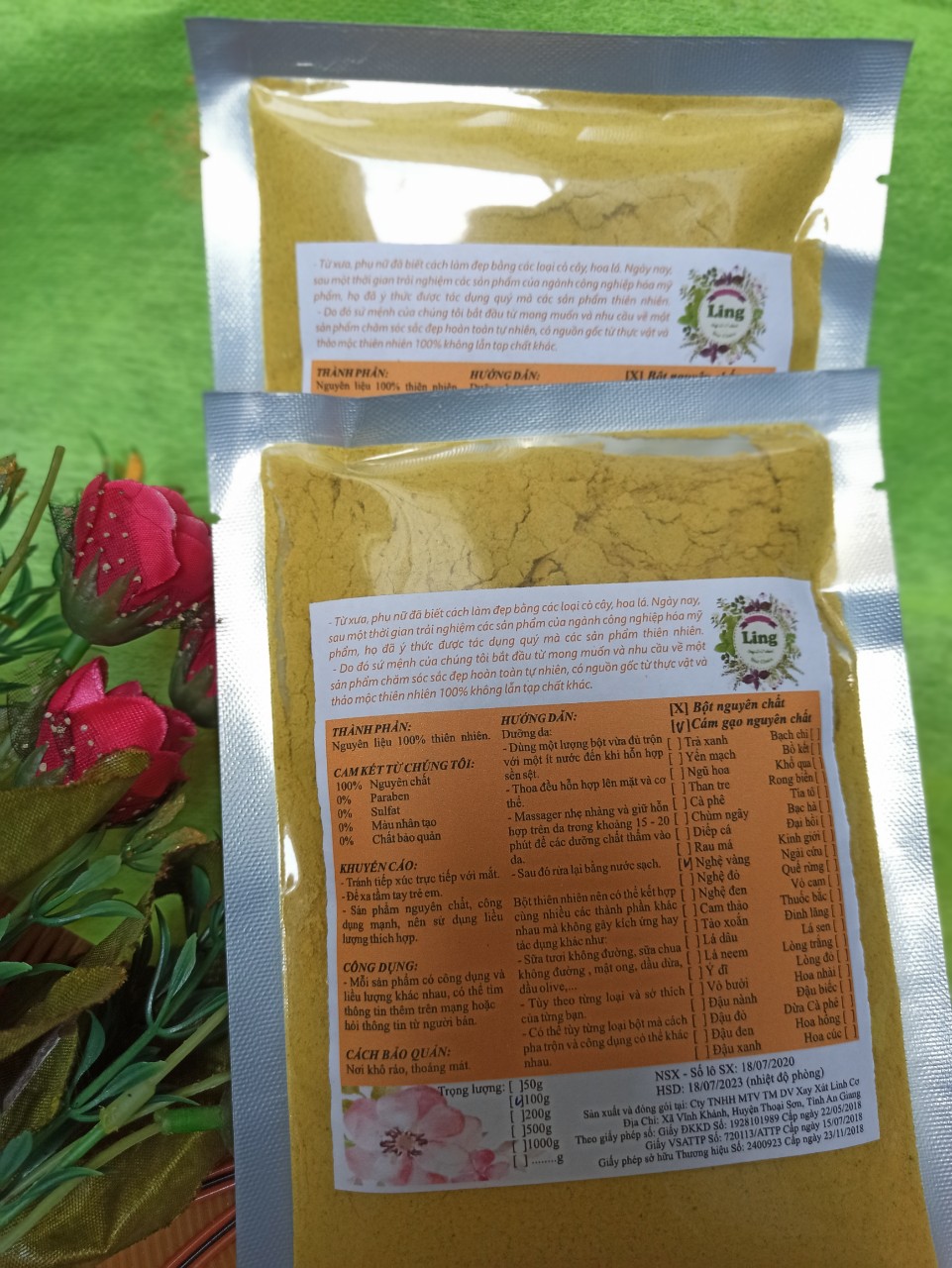 Bột cám gạo nghệ 100g