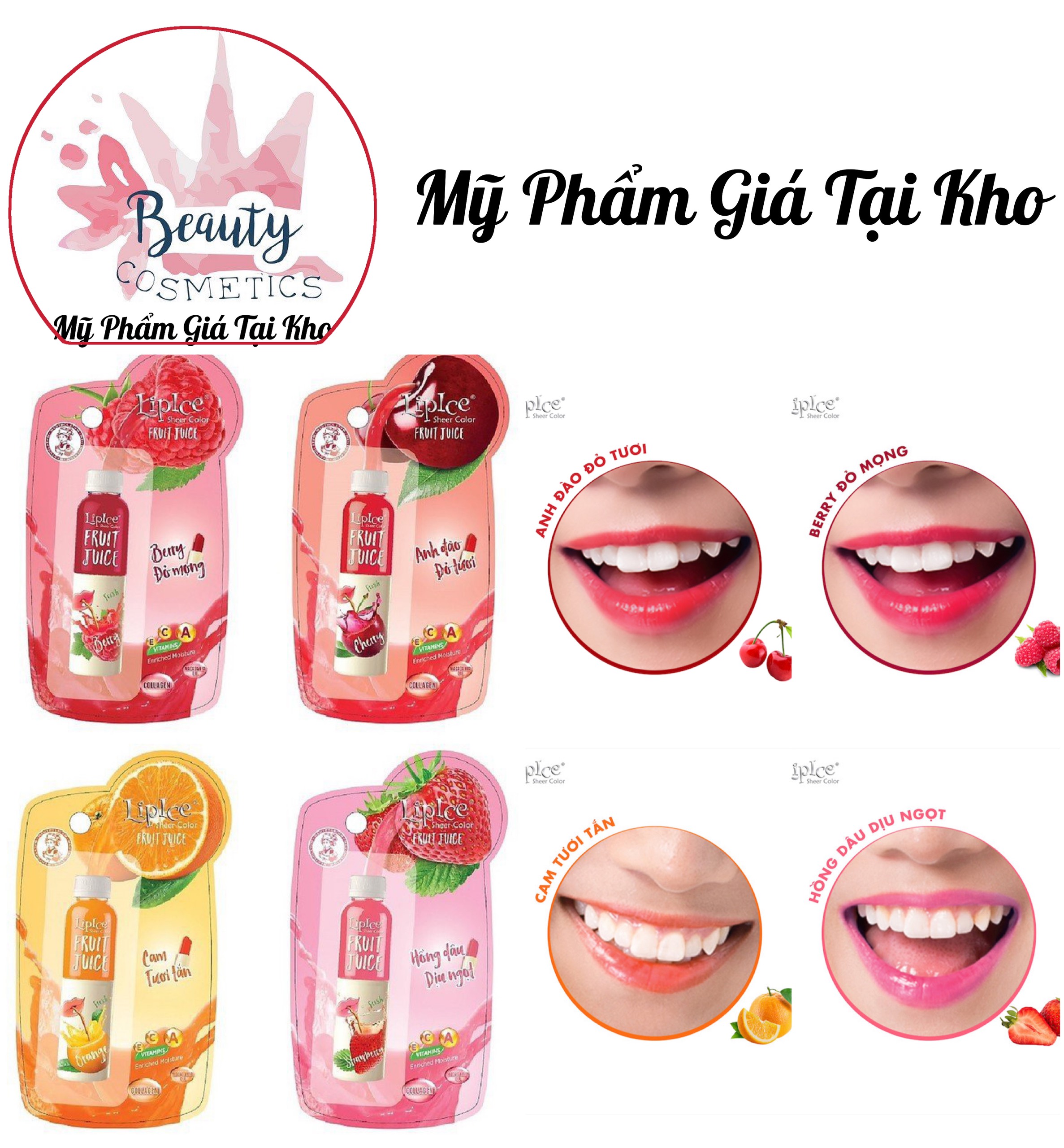 [HCM]Son dưỡng có màu Lipice Sheer Color Fruit Juice 4g