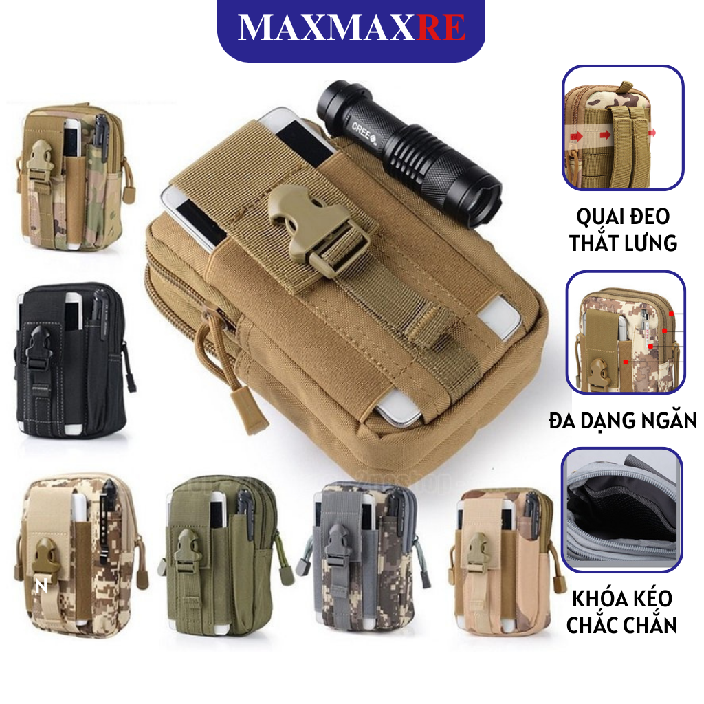Túi đeo chéo đựng điện thoại, túi đeo hông lưng bụng mini nhiều ngăn đựng đồ tiện dụng - Tặng dây đeo