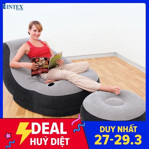 TẶNG KÈM BƠM] Ghế Hơi Intex - Ghế Tựa Lưng - Giường Hơi, Nệm Hơi Cao Cấp. Ghế Hơi Intex Vỏ Nhung, Thiết Kế Sang Trọng, Thích Hợp Cho Thư Giãn Nghỉ Ngơi