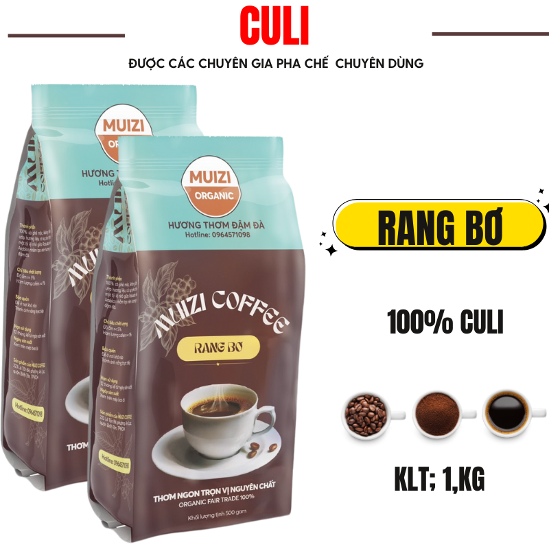 Cà phê hạt nguyên chất culi rang bơ 100% culi rang xay nguyên chất