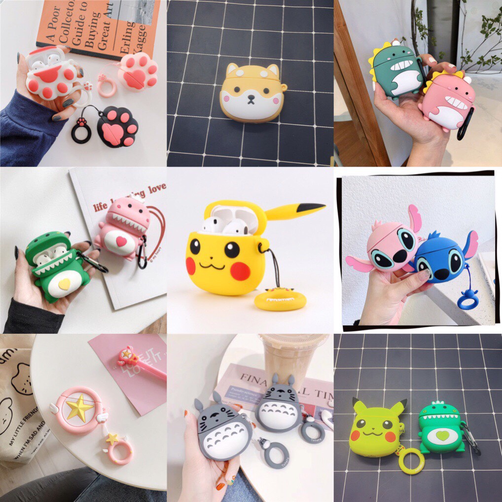 Ốp bảo vệ  bao đựng tai nghe Airpods bằng Sillicone dẻo, ốp Case Airpods 1, Airpods 2 i11 i12 , Airpod Pro hàng đẹp chống va đập