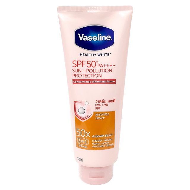 Sữa dưỡng thể trắng da , chống nắng vaseline 50x spf 50+ thái lan tuýp 320ml