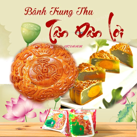 Bánh trung thu tân dân lợi 200g/2 trứng muối - tân dân lợi