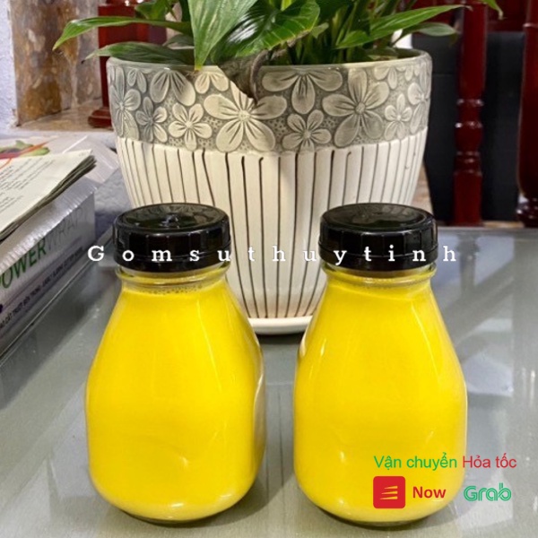 Chai thủy tinh bầu tròn nắp nhựa miệng rộng 500ml