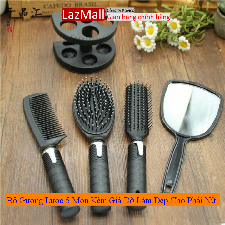 Bộ gương lược 5 món kèm giá đỡ làm đẹp cho phái nữ