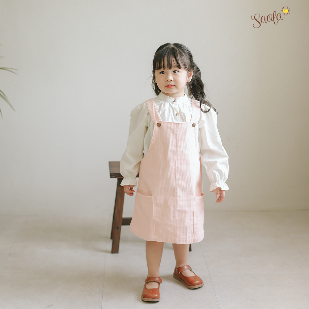 Áo Sơ Mi Tay Phồng Cổ Trụ Phối Ren Phong Cách Hàn Quốc Dễ Thương - JADE TOP - TOL002 - SAOLA KIDS CLOTHING