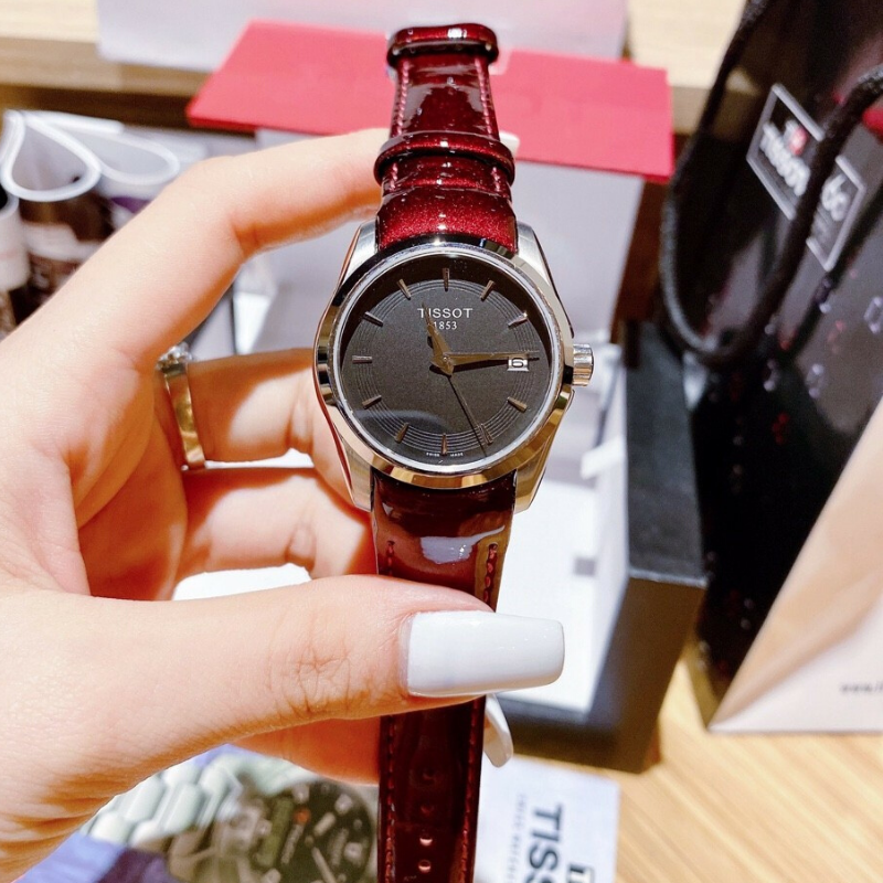Đồng hồ nữ dây da ti$$ott ts004 size 32mm đồng hồ nữ mặt tròn chống nước đồng hồ nữ cao cấp