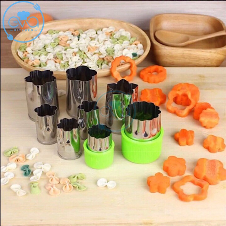 Bộ Dụng Cụ Cắt Tỉa Rau Củ Quả 8 Món - Dụng Cụ Cắt Tỉa Hoa Quả Đa Năng - Khuôn Tạo Hình Rau Củ Quả.