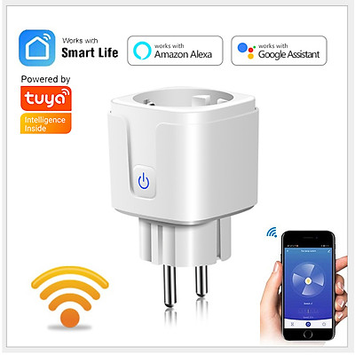 Ổ cắm thông minh wifi Tuya 16A, hẹn giờ, điều khiển từ xa, có đo điện sử dụng, app Smart life, Tuya Smart