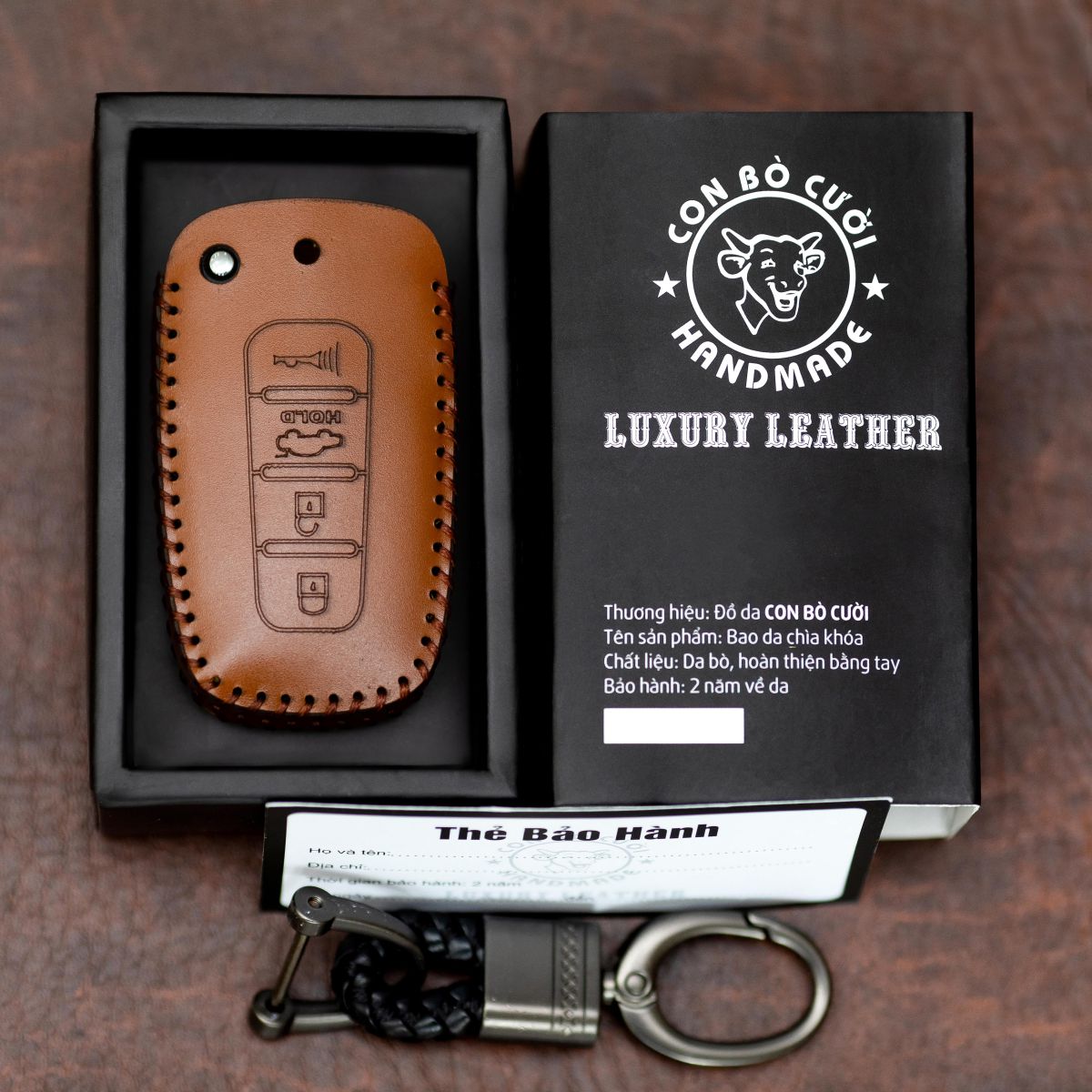 Bao Da Chìa Khóa Kia Forte Da bò thật, Bảo hành 2 năm, khắc tên sđt chủ xe
