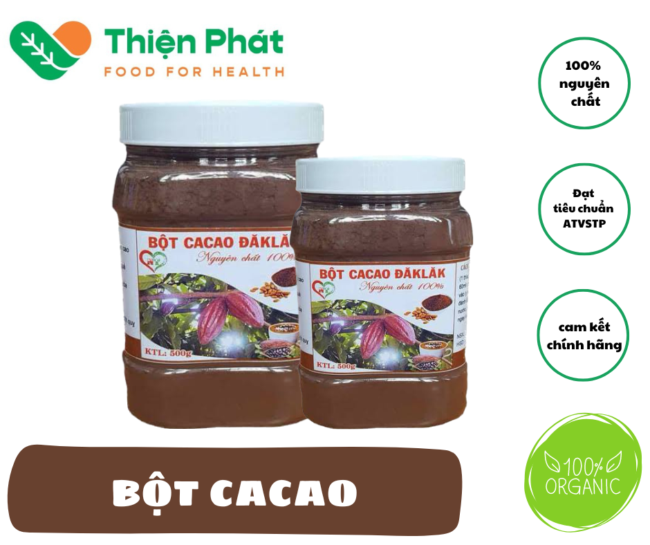 Bột cacao daklak nguyên chất 1kg - 2 hộp