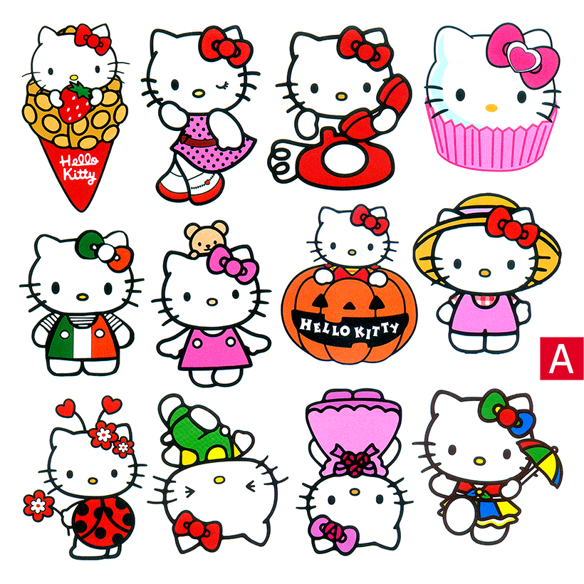 [LA936] Tem Hello Kitty Trang Trí Đa Năng Độc Đáo 50 Miếng Dán Xe, Điện Thoại, Laptop, Vali, Nón Bảo Hiểm Chống Thấm Nước