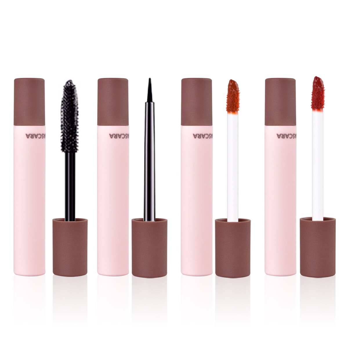 [HCM]Bộ Sưu Tập 2 Thỏi Son Kem Lì Gel Vẽ Mắt Eyeliner Và Mascara Chải Mi