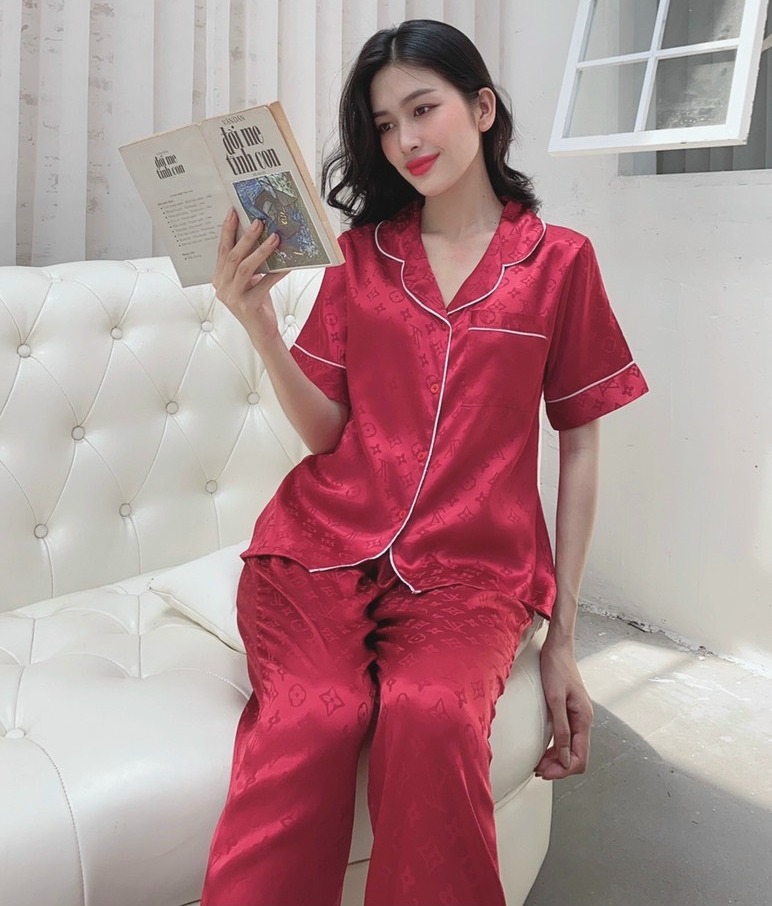 Bộ pijama size 3xl ''75kg-80kg'' lụa gấm cao cấp tay ngắn , quần có túi sâu