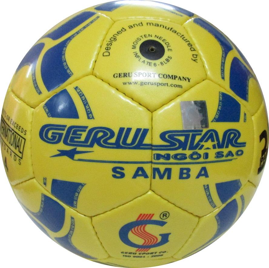 [HCM]Quả bóng đá Geru Star Samba KHÂU TAY Số 4 - Bóng nẩy - tặng kim bơm kim loại và lưới đựng