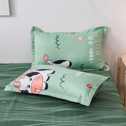 (THANH LÝ) Vỏ gối nằm người lớn mẫu Bò Sữa Xanh, áo gối đầu poly cotton, bao gối 45x65cm nhiều mẫu đẹp có khoá kéo