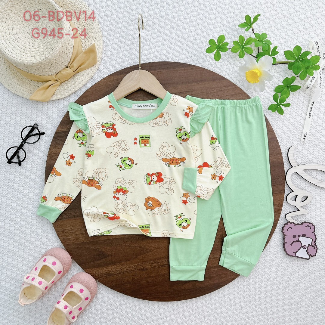 [9-29KG] Đồ Bộ Bé Gái, Bộ Thu Đông Dài Tay Minly Baby vải thun lạnh loại 1 Mềm Mát Cho Bé Gái 1.2.3.4.5.6.7T - 3