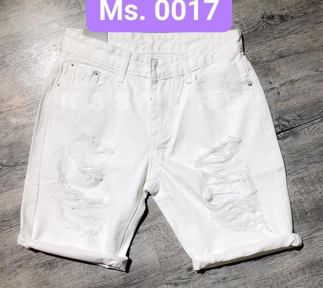 Quần short jean, quần bò jean trắng rách cá tính db0017 dabass store