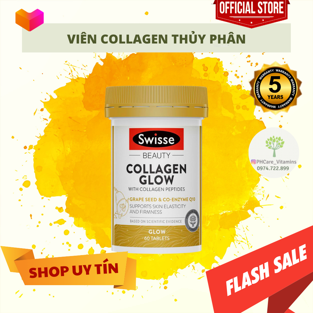 Viên bổ sung Collagen Swisse Glow 60 viên Úc