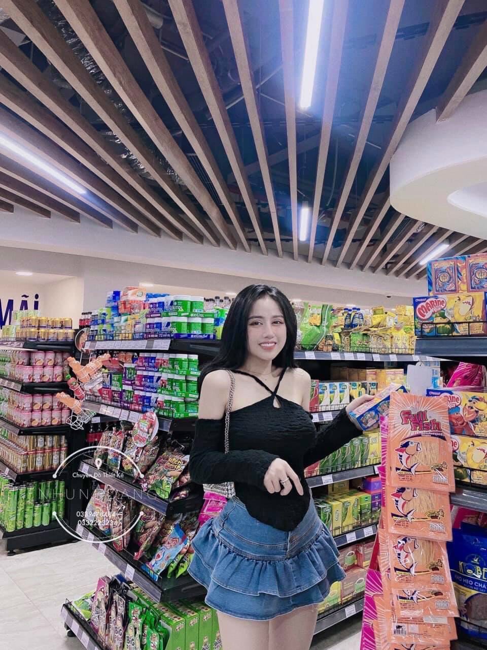 Áo kiểu tay dài trễ vai khoét ngực sexy vải xốp mềm mại style hàn quốc hot trend ttkxa0271