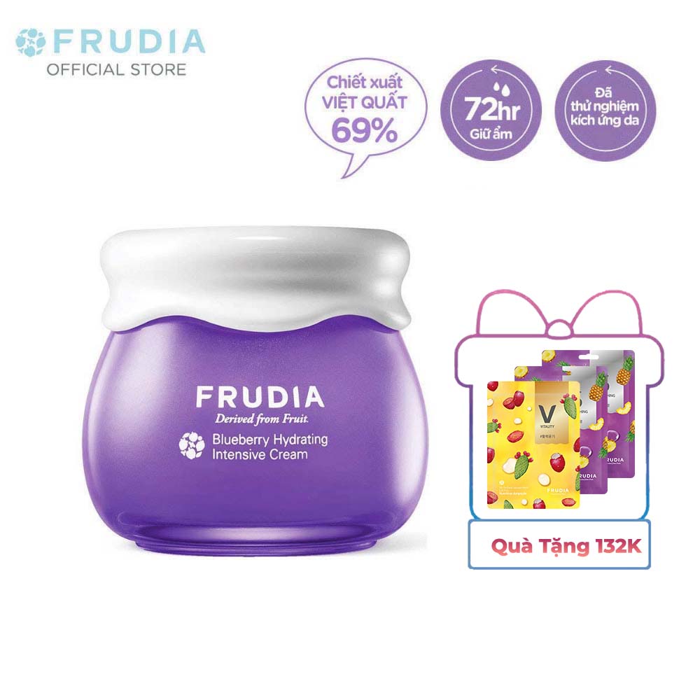 [Tặng 132K]Kem Dưỡng Ẩm Chuyên Sâu Cho Da Chiết Xuất Việt Quất Frudia Blueberry Hydrating Intensive Cream 55g
