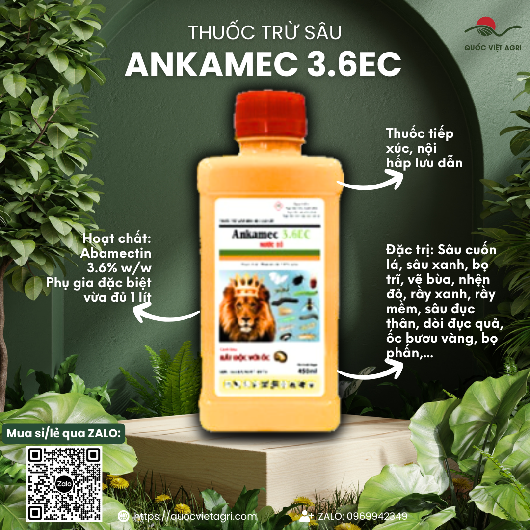 Thuốc trừ sâu ANKAMEC 3.6EC nước đỏ (chai 450ml) - Abamectin 3.6g/l