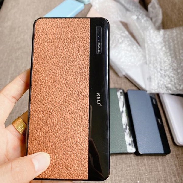 Pin Sạc Dự Phòng Keli Cao Cấp - 10000Mah Dung Lượng Chuẩn, Vỏ Bọc Da Sang Trọng , Sạc cực nhanh - Bảo hành 1 ĐỔI 1 từ MƯỜNG THANH ROYAL