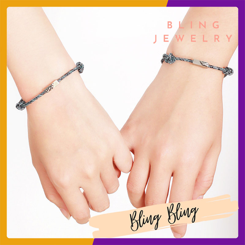 [1 cặp] Vòng tay cặp đôi nam nữ Núi và Biển nam châm hút nhau Vòng tay đôi ước hẹn tình yêu bên nhau trọn đời