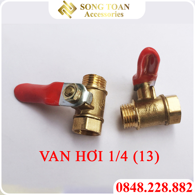 Van hơi đồng, Khóa đồng ren trong ren ngoài 13.8 bằng đồng ứng dụng van hơi lắp đồ hơi & khí bình xịt chất lỏng